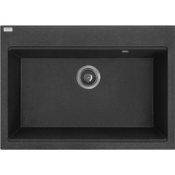 Laveo TAU SBT 7107 Ένθετος Νεροχύτης Γρανίτη Μαύρος 50x70cm