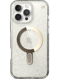 Speck Iphone 16 Pro Max Case (150730-9221) Presidio Lux + Clicklock (CLEAR/Gold GLITTER)