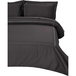 Σετ Παπλωματοθήκη Υπέρδιπλή 220x240 Satin Embroidered Classico 4-Anthracite - Anna Riska