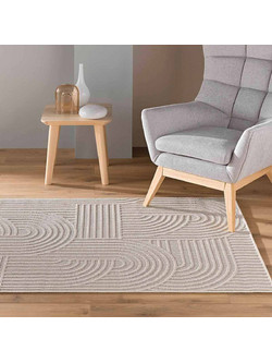 Viopros Μπόνο Χαλί Ορθογώνιο Βαμβακερό 120x170cm Μπεζ