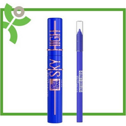 Maybelline Maybelline Sky High Mascara Lash Sensational Blue Mist 797-Μάσκαρα για Πλούσιο Όγκο & Έξτρα Μήκος σε Χρώμα Μπλε, 7.2ml & Tattoo Liner Gel Pencil Galactic Cobalt 819-Τζελ Μολύβι Ματιών σε Μπ