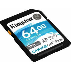 Kingston Canvas Go Plus SDXC 64GB Class 10 U3 V30 UHS-I