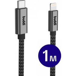 Buddi Flex USB-C to Lightning Cable 20W 100cm Black