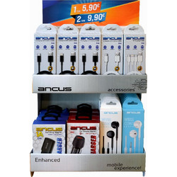 Stand με Αξεσουάρ Ancus, Hands Free, Φορτιστές και Καλώδια Σύνδεσης 50 Τεμαχίων Με Stand 20061