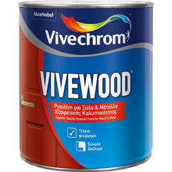 Vivechrom Vivewood Ριπολίνη Διαλύτου Ξύλου & Μετάλλου Λευκό Satin 2.5lt