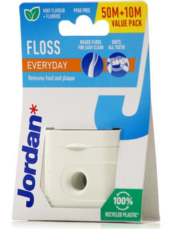 Jordan Everyday Floss Mint Κερωμένο Οδοντικό Νήμα με Γεύση 60m