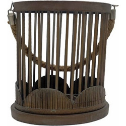 Bonsai Home Κηροπήγιο Ξύλινο Καφέ 22x11x24εκ