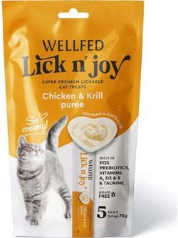 Wellfed Lick N' Joy Chicken & Krill 5x14gr
