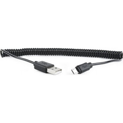 CABLEXPERT ΚΑΛΩΔΙΟ MICRO USB SPIRAL , 1.8m BLACK