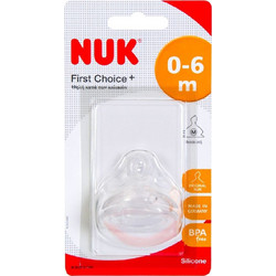 Nuk First Choice+ Θηλή Σιλικόνης για Μπιμπερό 0m+ Μεσαίας Ροής 1τμχ 10.120.006