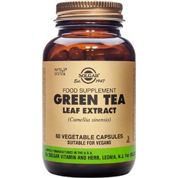 Solgar Green Tea Leaf Extract Συμπλήρωμα Διατροφής με Πράσινο Τσάι 100mg 60 Κάψουλες