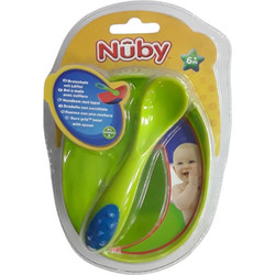 Nuby Μπολ Φαγητού με Κουταλάκι Πράσινο 6m+