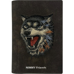 Θήκη διαβατηρίου Nimmy πορτοφόλι Raptor Wolf καφέ