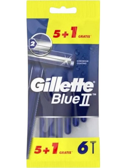 Gillette Blue II Ξυραφάκι μιας Χρήσης με 2 Λεπίδες & Λιπαντική Ταινία 6τμχ