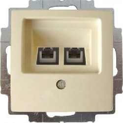 Basic 55 μηχανισμός πρίζας τηλεφώνου RJ45 διπλή ιβουάρ