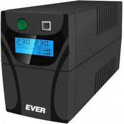 Ever Easyline AVR UPS Line Interactive 850VA 480W με 2 Πρίζες Schuko