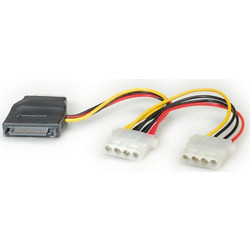 SATA CABLE ΤΡΟΦΟΔΟΣΙΑΣ 0,15m ΣΕ 3χ4pin MOLEX (κλεφτης)