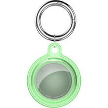 Θήκη σιλικόνης για AirTag Crystal Clear Shockproof με μπρελόκ Green