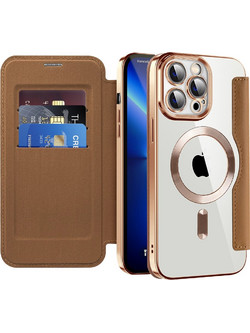 Techsuit - Smartmag Book Case - Iphone 13 Pro - Brown