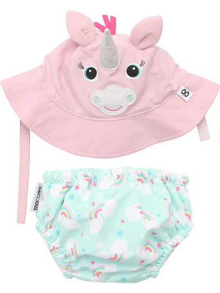 Zoocchini Unicorn Σετ Βρεφικό Μαγιό για Κορίτσι Γαλάζιο ZOO12010