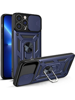 Hurtel Hybrid Armor Camshield Case Blue (iPhone 13 Pro)