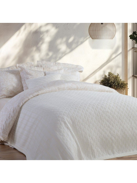 Κουβέρτα Ventora Ecru Nef-Nef Homeware Υπέρδιπλo 230x250cm 100% Βαμβάκι