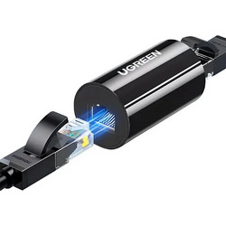 Ugreen NW116 connector for RJ45 Cat. twisted pair network cables. 5e/6 up to 100m 1Gb/s - μαύρο