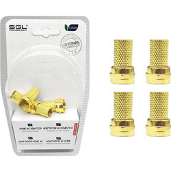 Βύσμα κεραίας TV Coaxial τύπου F - 4pcs - 1823A-4 - Gold - 098708