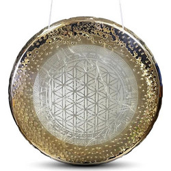 Παραδοσιακό Γκονγκ Mirror Gong Flower of Life με Κόπανο 40cm