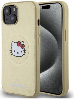 Hello Kitty Leather Kitty Head MagSafe case for iPhone 14 - gold - (Hel000045-0)