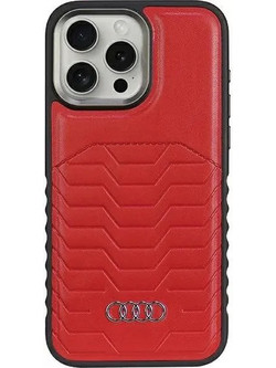 Audi Synthetic Leather case with MagSafe for iPhone 15 Pro Max - red - (AUDI000118-0)
