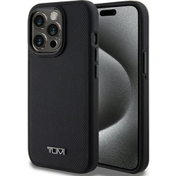 Tumi iPhone 15 Pro 6.1'' black hardcase with Leather Ballistic Pattern and MagSafe - (TUHMP15LRBAK)