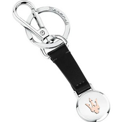 Μπρελόκ Maserati Black Leather Stainless Steel KMU5240101 KMU5240101 Ατσάλι