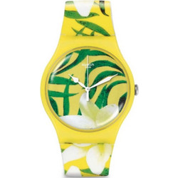 Swatch Limbo Dance Γυναικείο Ρολόι με Κίτρινο Καουτσούκ Λουράκι SUOJ104