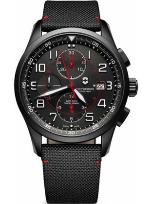 Victorinox Ανδρικό Ρολόι με Μαύρο Δερμάτινο Λουράκι 241721