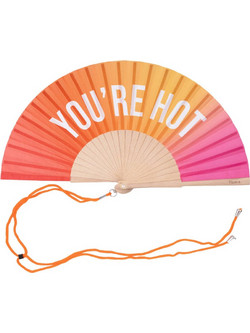 Βεντάλια Fisura με Μήνυμα You're Hot Ombre Πορτοκαλί
