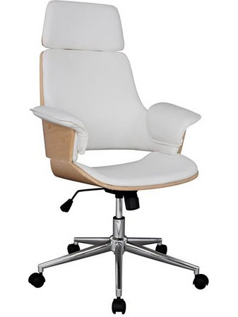 HomeMarkt Superior Pro Καρέκλα Γραφείου Διευθυντική με Προσκέφαλο και Ανάκλιση Άσπρη HM1110.02