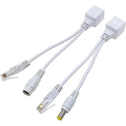E-zy EZ-POEPPW1 Passive PoE Injector 10/100M + Splitter Pair cat5, White
