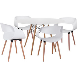 ΣΕΤ ΤΡΑΠΕΖΑΡΙΑΣ 5ΤΜΧ FB921186 MDF TOP & ΠΟΛΥΠΡΟΠΥΛΕΝΙΟ ΣΕ ΛΕΥΚΟ ΧΡΩΜΑ