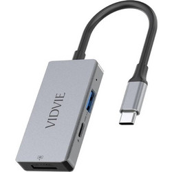 Vidvie 3IN1 USB-C Docking Station με HDMI 4K PD 100W Ασημί (HUB04)