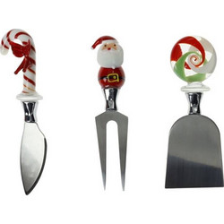 Brandani Christmas Σετ 3 Τεμαχίων Μαχαίρια Τυριού Με Χριστουγεννιάτικα Μοτίβα