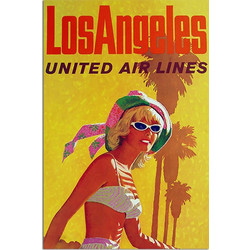 Αφίσα Los Angeles United air lines - Typographic , 29X42 (A3)