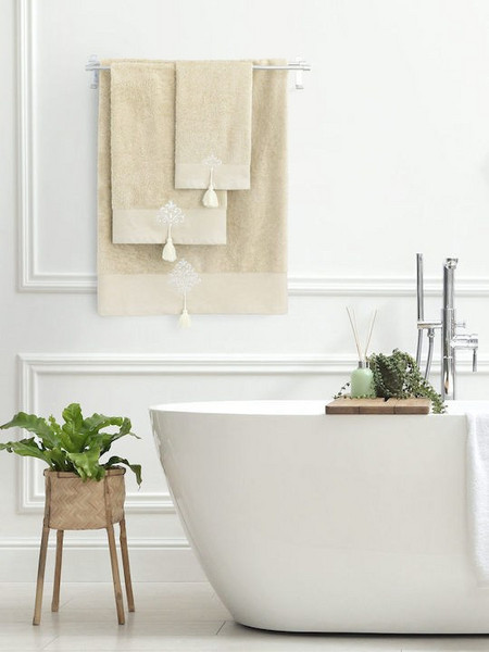 Nima Σετ Πετσέτες Μπάνιου 3τμχ Emeline Beige 34144