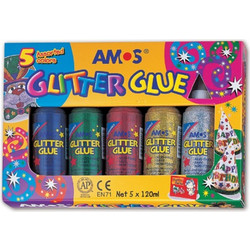 ΧΡΥΣΟΚΟΛΛΕΣ AMOS 120ml ΣΕΤ 5 ΧΡΩΜ