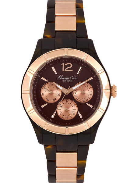 Kenneth Cole Γυναικείο Ρολόι με Καφέ Ροζ Χρυσό Μεταλλικό Μπρασελέ IKC0003