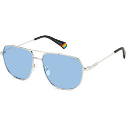 Polaroid Eyewear PLD6195/S 010/C3 Γυαλιά Ηλίου Aviator Μεταλλικά Ασημί με Μπλε Polarized Φακό