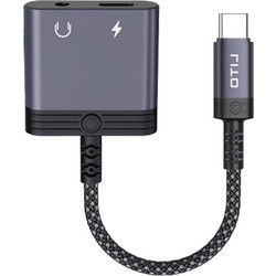 Lito - Audio Adapter (la04t) - Type-C To Jack 3.5mm, Type-C, Support Calls, Fast Charging, Volume Control, 60w - Black