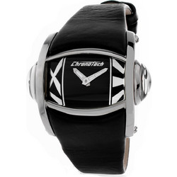 Chronotech Γυναικείο Ρολόι με Μαύρο Δερμάτινο Λουράκι CT7681M-02