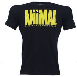 T-SHIRT ANIMAL Μαύρο Με Κίτρινο Logo 21128 (H&S)
