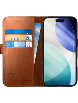 Θήκη iPhone 17 Pro Rosso Deluxe Δερμάτινο Πορτοφόλι - Brown (8719246484322)